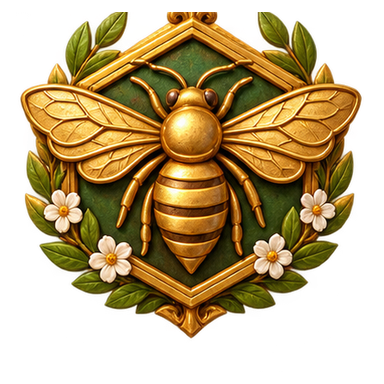 Golden bee crest