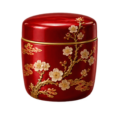 Red tea tin